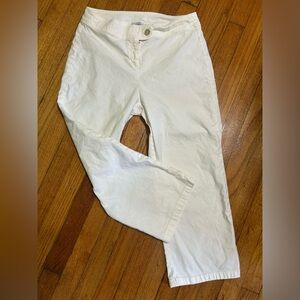 Cut Loose Linen Cropped Pant Women’s Med White USA Beachy Cottagecore M